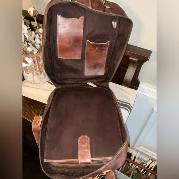 NWOT Bed Stu Leather Kamet Backpack Laptop Bag Tan Teak Rustic MSRP $599